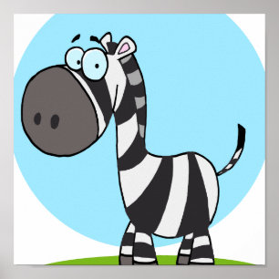 niedlicher Cartoon Zebra Poster