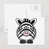 Niedlicher Cartoon Zebra Postkarte (Vorne/Hinten)