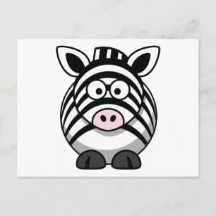 Niedlicher Cartoon Zebra Postkarte