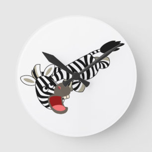 Niedlicher Cartoon Zebra Wall Clock Runde Wanduhr