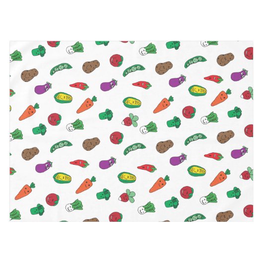 Niedlicher Cartoon Zeichnend Gemüse Tischdecke (Vorderseite (Horizontal))