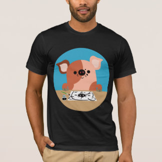 Niedlicher Cartoon Zeichnend Piglet-T - Shirt