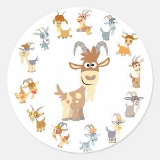 Niedlicher Cartoon Ziege Mandala Sticker