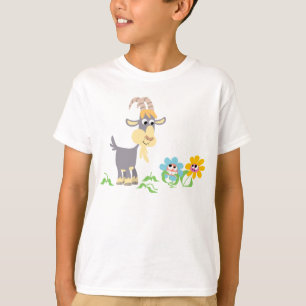 Niedlicher Cartoon Ziege und Blume Kinder T - Shir T-Shirt