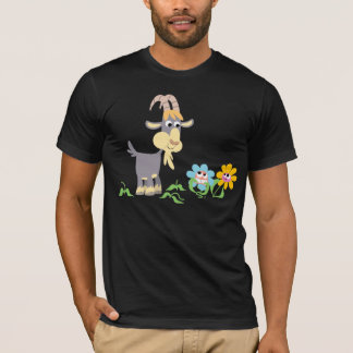 Niedlicher Cartoon Ziege und Blume T - Shirt