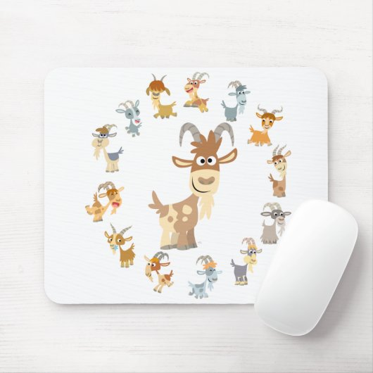 Niedlicher Cartoon-ZiegeMandala Mousepad (Mit Mouse)