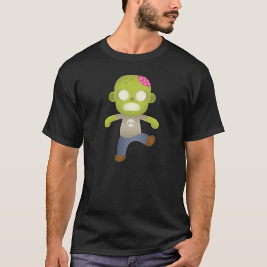 Niedlicher Cartoon Zombie T-Shirt (Vorderseite)