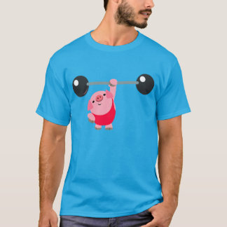 Niedlicher Cartoon zum Heben von Schweinen T - Shi T-Shirt