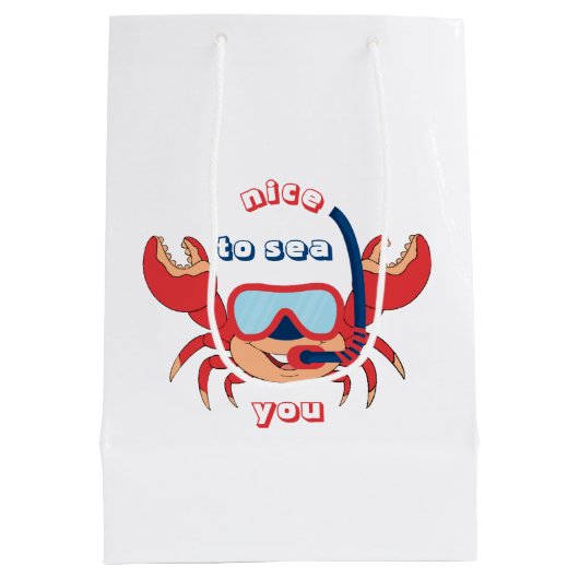 Niedlicher Cartoon zum Schnorcheln Mittlere Geschenktüte (Rückseite)