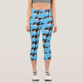 Niedlicher Cartoon zur Illustration von Wal Capri Leggings (Vorderseite)
