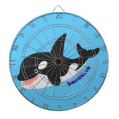 Niedlicher Cartoon zur Illustration von Wal Dartscheibe (vorne)