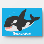 Niedlicher Cartoon zur Illustration von Wal Fotoplatte (Vorderseite)