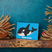 Niedlicher Cartoon zur Illustration von Wal Fotoplatte (Seite)