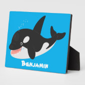 Niedlicher Cartoon zur Illustration von Wal Fotoplatte (Seite)