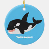 Niedlicher Cartoon zur Illustration von Wal Keramik Ornament (Hinten)