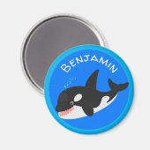 Niedlicher Cartoon zur Illustration von Wal Magnet (Vorderseite/Rückseite)