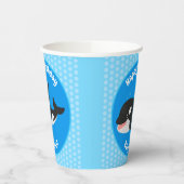 Niedlicher Cartoon zur Illustration von Wal Pappbecher (Links)