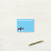 Niedlicher Cartoon zur Illustration von Wal Post-it Klebezettel (Auf Schreibtisch)