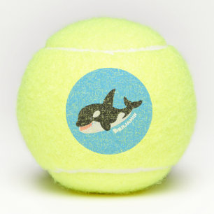 Niedlicher Cartoon zur Illustration von Wal Tennisbälle