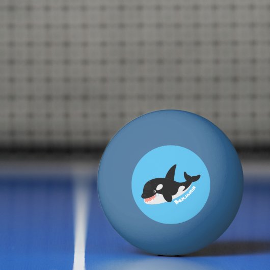 Niedlicher Cartoon zur Illustration von Wal Tischtennisball (Netto)