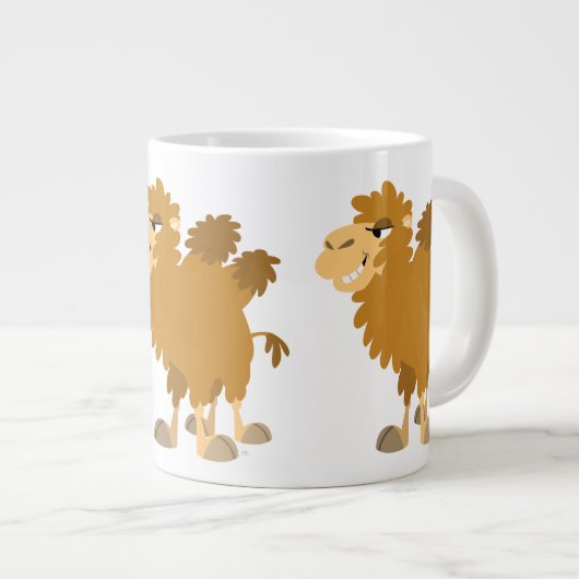 Niedlicher Cartoon Zwei-Humpte Camel Jumbo-Tasse (Vorderseite Rechts)