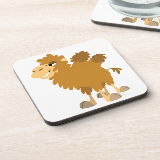 Niedlicher Cartoon Zwei-Humpte Camel Untersetzer S (Linke Seite)