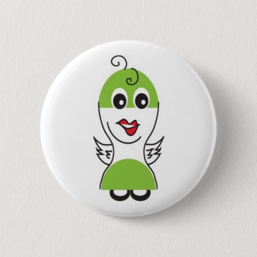Niedlicher Cartoonbirdie-Knopf Button (Vorderseite)