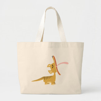 Niedlicher Cartoongähnende Thylacine-Tasche Jumbo Stoffbeutel