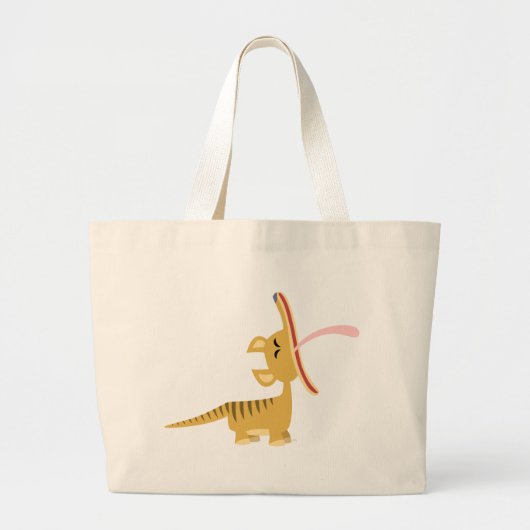 Niedlicher Cartoongähnende Thylacine-Tasche Jumbo Stoffbeutel (Vorne)