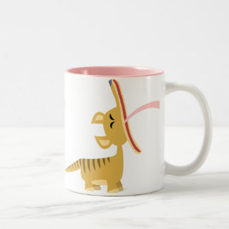 Niedlicher Cartoongähnende Thylacine-Tasse Zweifarbige Tasse