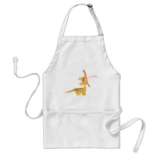 Niedlicher Cartoongähnender Thylacine, der Schürze
