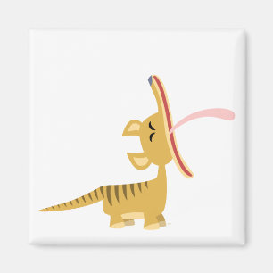 Niedlicher Cartoongähnender Thylacine-Magnet Magnet