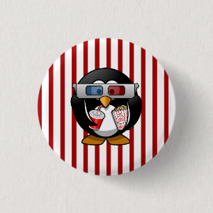 Niedlicher CartoonPenguin an den Filmen mit Button