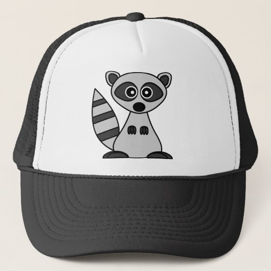 Niedlicher CartoonRaccoon Truckerkappe (Vorderseite)