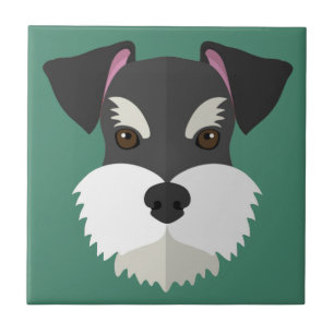 Niedlicher CartoonSchnauzer! Fliese