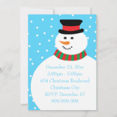 Niedlicher CartoonSnowman scherzt WeihnachtsParty Einladung (Rückseite)