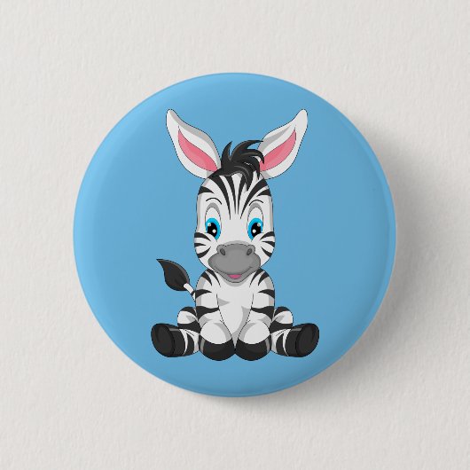 Niedlicher CartoonZebra Button (Vorderseite)