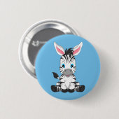 Niedlicher CartoonZebra Button (Vorne & Hinten)