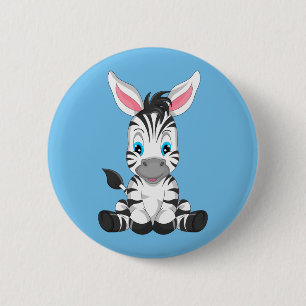 Niedlicher CartoonZebra Button