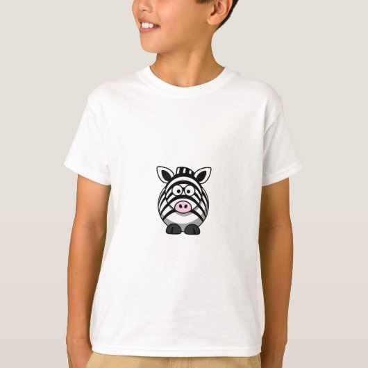 Niedlicher CartoonZebra Clipart T-Shirt (Vorderseite)