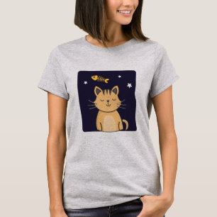 Niedlicher Cat and Fish Dreams T - Shirt, Katzen L T-Shirt