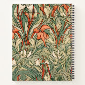 Niedlicher Cat Art Nouveau Floral Pattern Individu Notizblock (Rückseite)