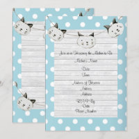 Niedlicher Cat Baby Boy Blue Polka Dot Rustikale D