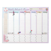 Niedlicher Cat Balloon Weekly Plan Planer Notizblock (Vorderseite)