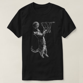 Niedlicher Cat Basketball Dunk Player Animal Sport T-Shirt