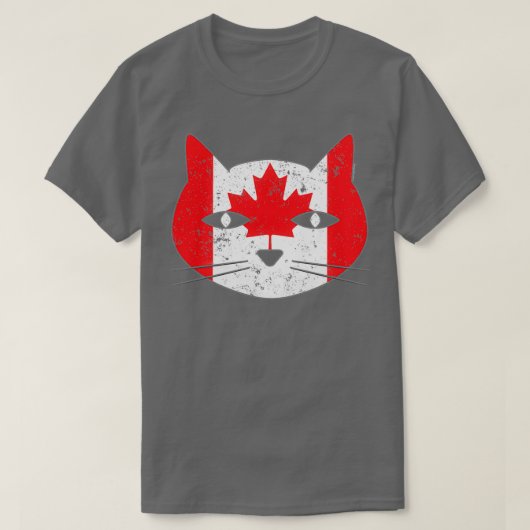 Niedlicher Cat Canada Flag Cover T-Shirt (Design vorne)