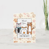 Niedlicher Cat Cartoon Funny Sprichwort Vielen Dan Karte (Vorderseite)