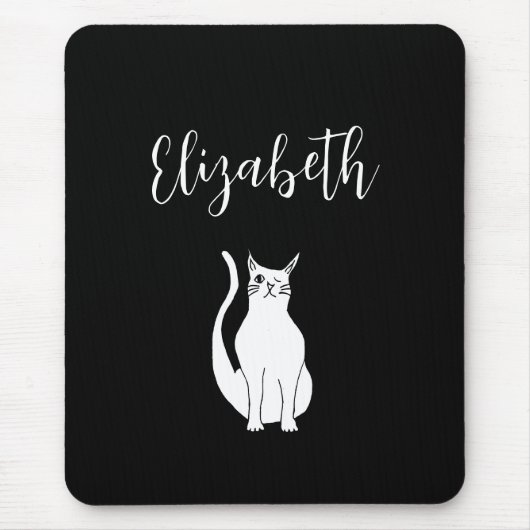 Niedlicher Cat Cartoon Hand Drawing Winking Kitty Mousepad (Vorne)