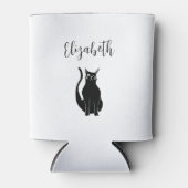 Niedlicher Cat Cartoon Hand Drawn Black Winking Ki Dosenkühler (Vorderseite)