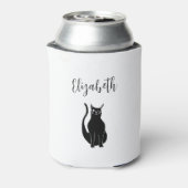 Niedlicher Cat Cartoon Hand Drawn Black Winking Ki Dosenkühler (Kanne Rückseite)